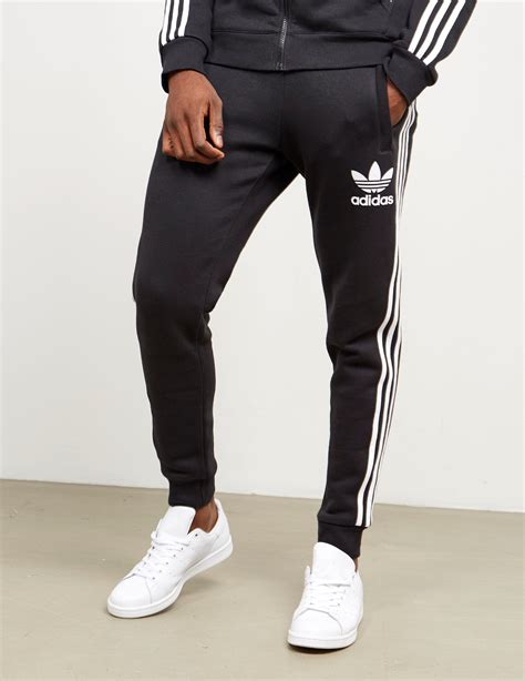 Adidas Originals Cotton Mens California Cuffed Track Pants Blackwhite