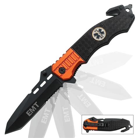 Assisted Opening First Responder Folding Tanto Rescue Knife Kennesaw