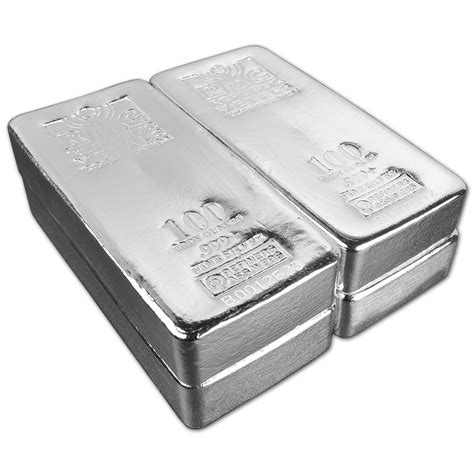 Four 4 100 Oz Rmc Silver Bar Republic Metals Corp Pour 999 W