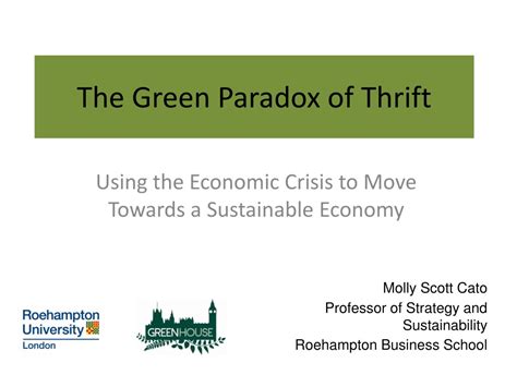 Ppt The Green Paradox Of Thrift Powerpoint Presentation Free