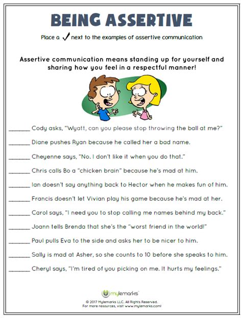 Assertiveness Training Worksheet Printable Worksheets And Activities