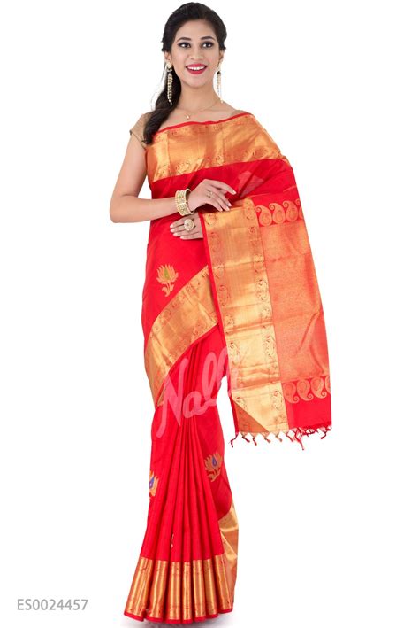 Red Kanchipuram Silk Saree Saree Kanchipuram Saree Silk Sarees