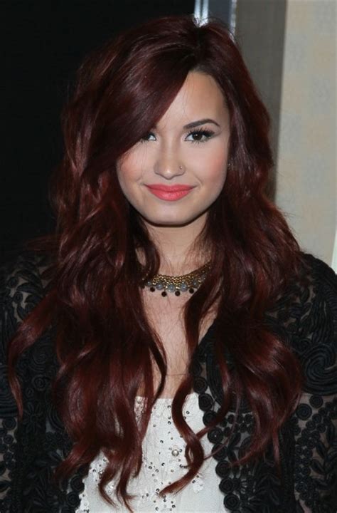 Demi Lovato Long Wavy Red Hairstyle