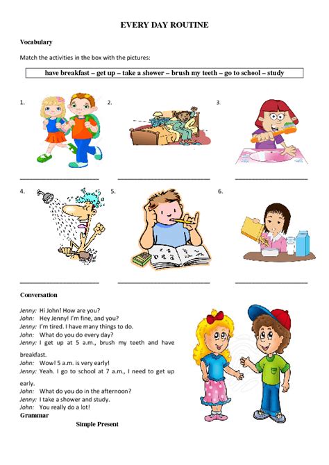 Busyteacher Org Daily Routine Worksheet Simple Present Tense Daily