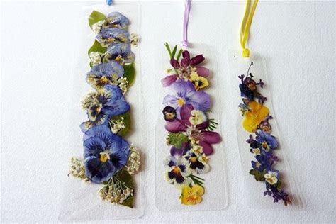 Laminated Pressed Flower Bookmarks With Yellow Lavender And Etsy