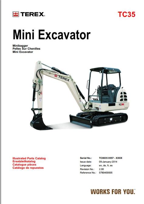 Terex Construction Mini Excavators Tc35 Part Manual5780400005 Auto