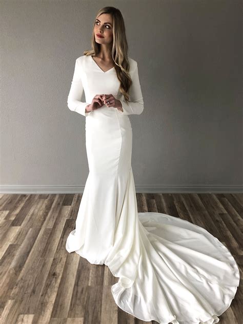 Choose glamorous modest a line wedding dresses and showcase your unique figure? Madeleine gown by Elizabeth Cooper Design | modest wedding ...