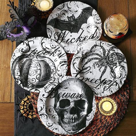 Haunted Elegance Melamine Appetizer Plate Set Halloween Dishes Diy