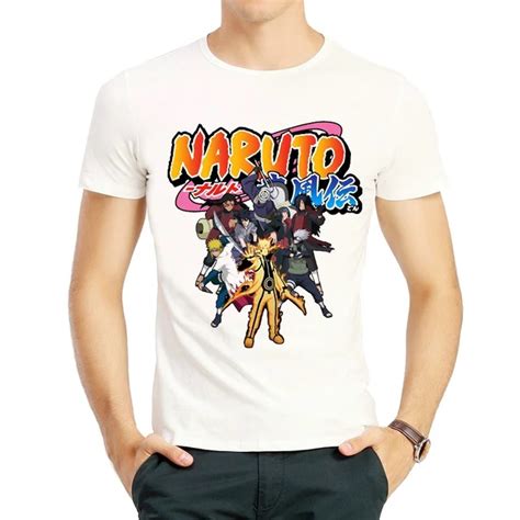 Buy Naruto Tshirt Fashion Mens Short Sleeve White