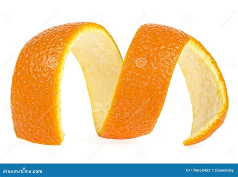 Skin Of Orange Isolated On White Background Orange Zest Peel Stock