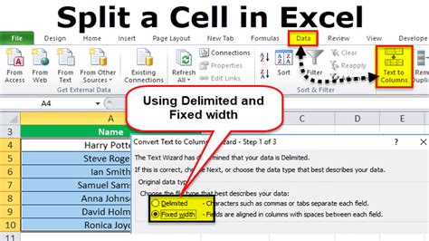 How To Split Cells In Excel In Easy Steps Split Cells In Multiple Column