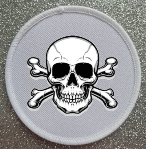 7 Inch Large Skull And Crossbones Patch Badge Etsy