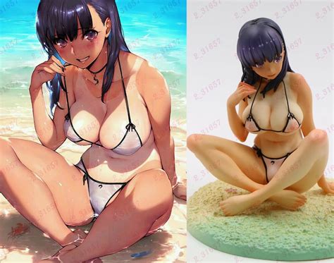 Anime Illustration Sexy Nude Girl Hot Wet Bikini Beach Pvc