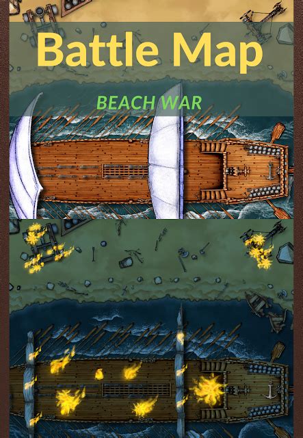 Battle Map 40x30 Beach War With Battle Ship De Manitano Wargaming Hub