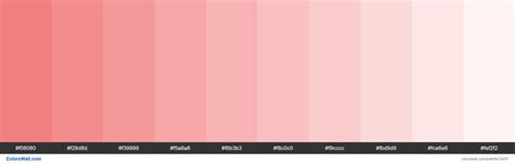 Tints Of Light Coral F08080 Hex Color Color Palette Pink Hex Colors