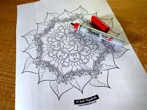 Bunnies Mandala Coloring Page Color With Jade