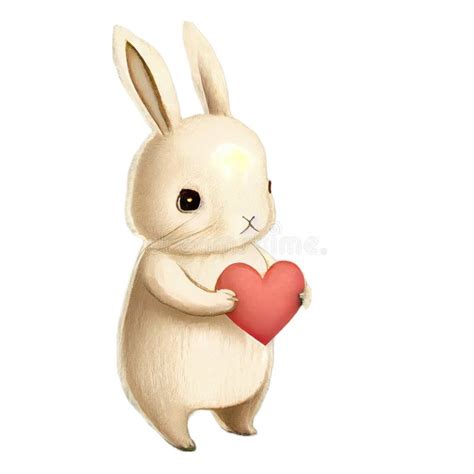 Cute Rabbit Kawaii With A Heart Stock Illustration Illustration Of