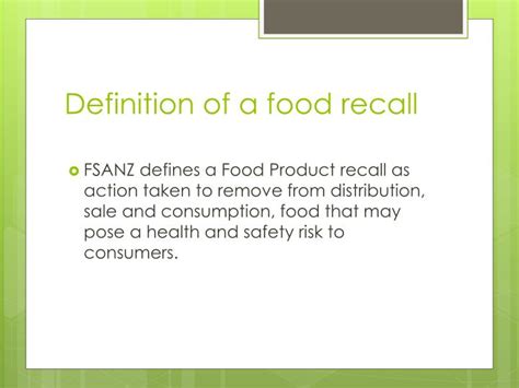Ppt Food Product Recalls Powerpoint Presentation Id2565387