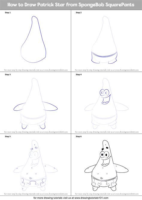 How To Draw Patrick Star From Spongebob Squarepants Spongebob