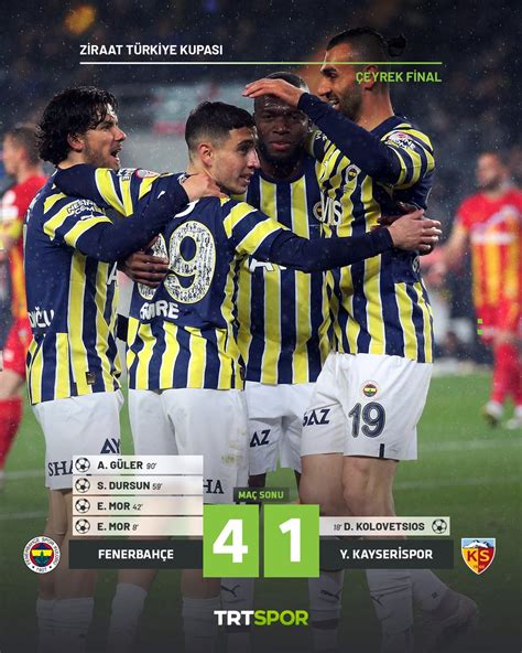 TRT Spor on Twitter Fenerbahçe yarı finalde Yukatel Kayserispor u