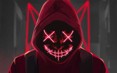 3840x2400 Red Mask Neon Eyes 4k 4k Hd 4k Wallpapers Images