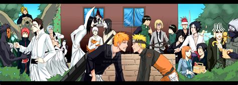 Naruto Bleach Crossover By Moni On Deviantart Anime Anime Crossover Bleach Manga