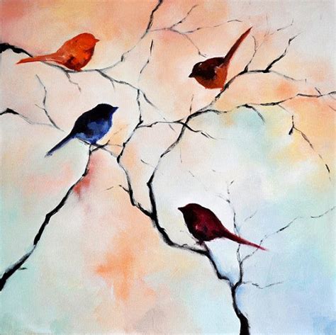 Large Original Abstract Painting Bird Painting Modern Bird Etsy