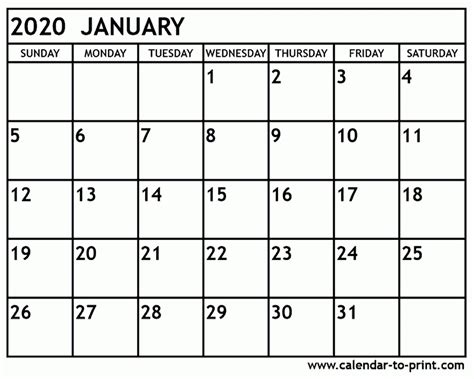January 2020 Calendar Philippines Calendar Template Printable