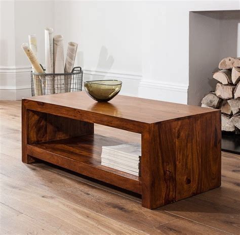 Sheesham Wood Center Coffee Table Movable Tea Tables Furniture For Home