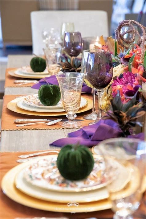 And, meals are guaranteed fresh. Jewel-Toned Thanksgiving Table Setting - Home with Holliday | Thanksgiving table settings ...