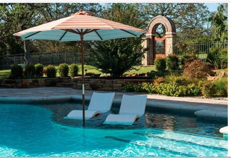 Relax in the hot summer sun and stay cool with the swimways spring float recliner with canopy. Pool with tanning ledge | ATX Home | Pinterest | Built ins ...