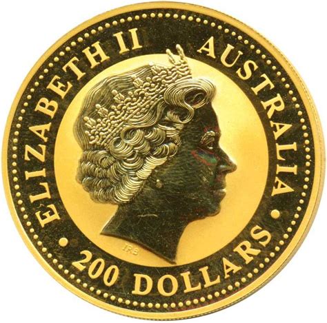 200 Dollars Elizabeth Ii 4th Portrait Kangaroo Gold Bullion Coin