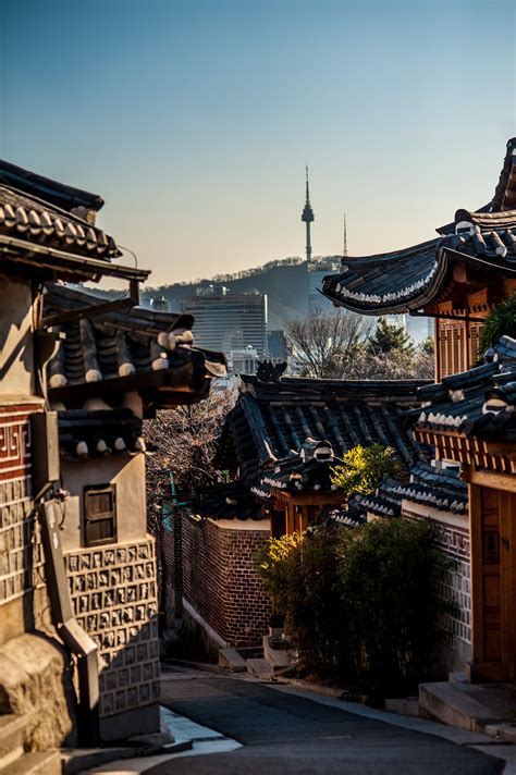 Seoul South Korea Bukchon Hanok Village City Korea 4k Wallpaper