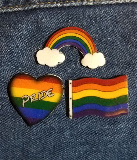 classic lgbtq rainbow pride pin set etsy rainbow pride pride ts make enamel pins