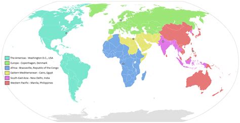 World Health Organization Regions And Where Each Regional Office Is
