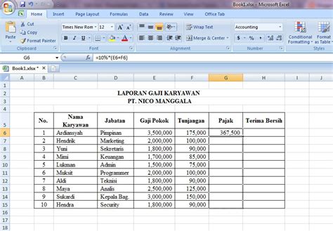 Contoh Excel Gaji Karyawan Contoh Slip Gaji Karyawan Swasta