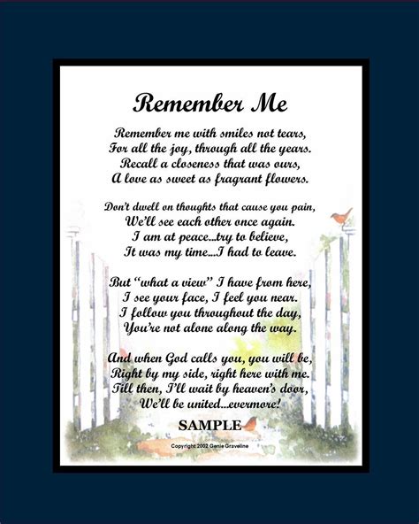 Remember Me Father Sympathy Poem Husband Remembrance Poem Etsy Uk