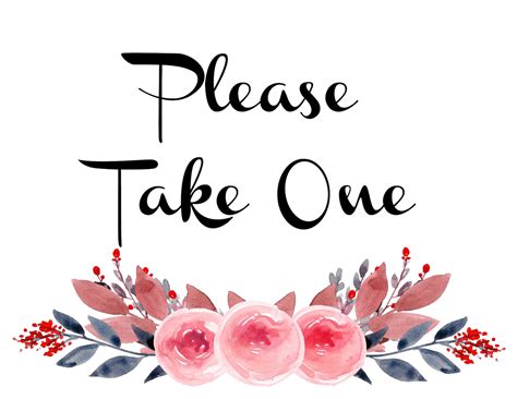 Please Take One Printable Sign Etsy