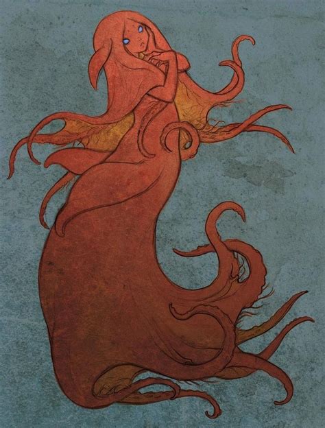 Octomaid Vampire Squid Girl An Art Print By Savannah Horrocks