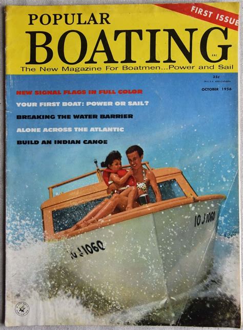 POPULAR BOATING MAGAZINE Cover Nautical Vintage Etsy Vintage Advertisement Retro Decor