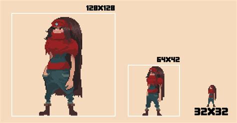 128x128 64x64 32x32 Rpixelart Pixel Art 32x32 Character