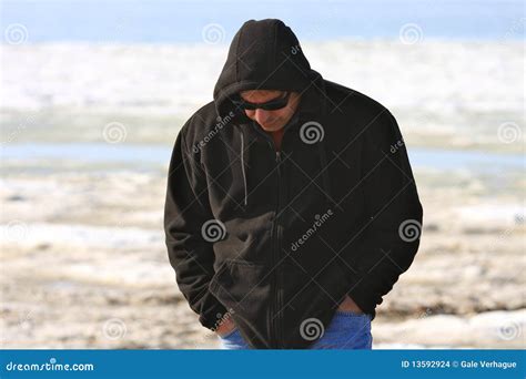 Man Walking With Head Down Stock Photo Image Of Concentrate 13592924