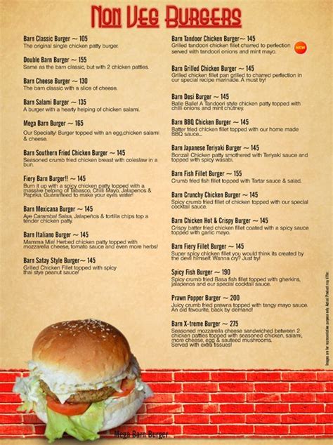 There's a burger here that issues a challenge: THE BURGER BARN CAFE - KOREGAON PARK - PUNE Menu, Photos ...