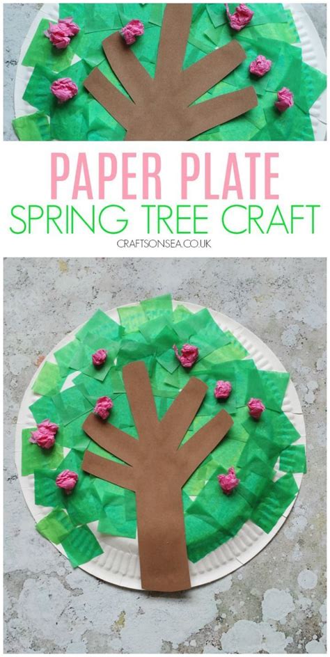 This Easy Paper Plate Spring Tree Craft With Its Tissue Paper Cherry