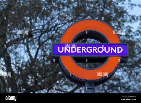 London Uk 17 December 2018 Close Up Of The London Underground Sign In London Uk Stock