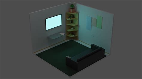 3d Model Low Poly Room Vr Ar Low Poly Cgtrader