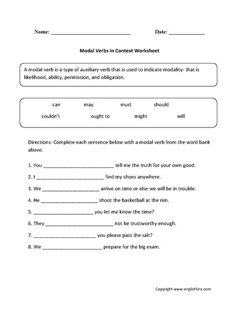 The answers to all these modal questions are. Modal Verbs Ks2 Worksheet — excelguider.com