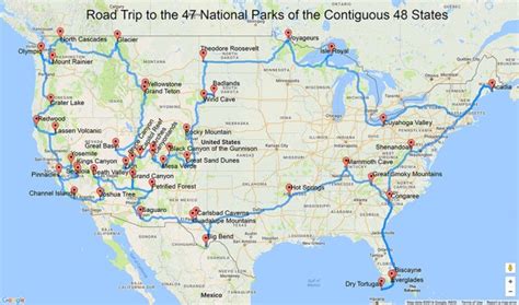 Map Shows The Ultimate Us National Park Road Trip Your Printable Us