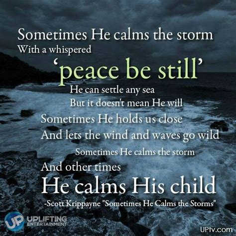 He Calms His Childtruth Calming The Storm Message Quotes