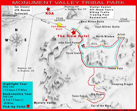 Monument Valley 17 Mile Drive Map